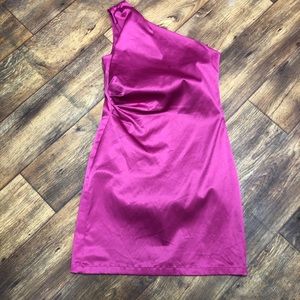 NWT pink one shoulder cocktail dress